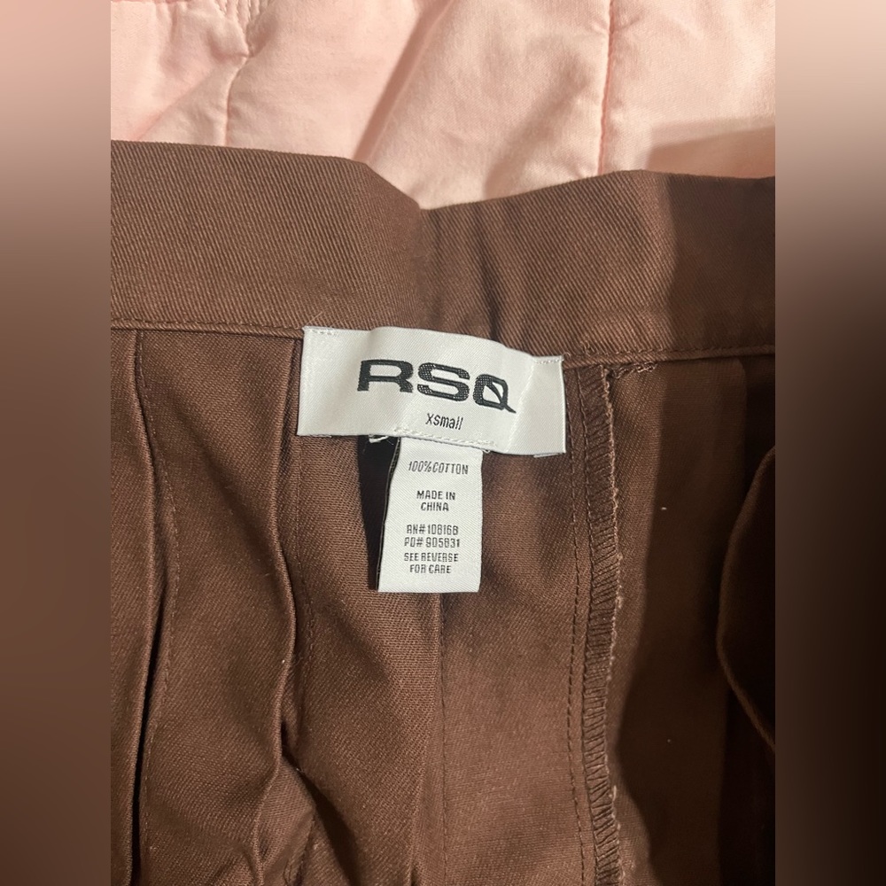 NEW Tilly’s / ASQ xs brown mini skirt with belt side - Picture 2 of 2